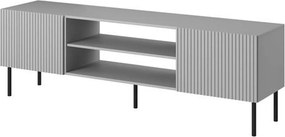 Comoda TV ASENSIO, gri mat/negru, PAL laminat, 180x42x57 cm