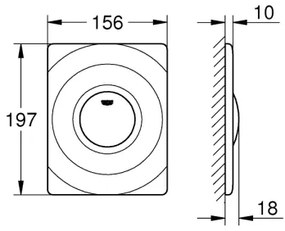 GROHE 37063SH0 - Placă de acționare SURF 156 × 197 mm, albă