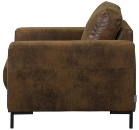 Fotoliu maro cu tapițerie din imitație de piele Lofty Lilly – Miuform