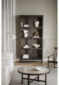 Vitrină maro din lemn masiv de stejar 95x195 cm Everett – Rowico