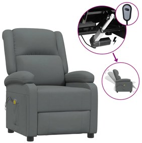 3073732 vidaXL Fotoliu de masaj electric rabatabil, gri închis, textil