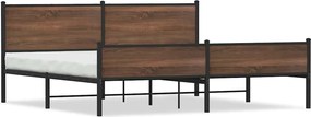 vidaXL Cadru de pat metalic fără saltea, stejar maro, 193x203 cm