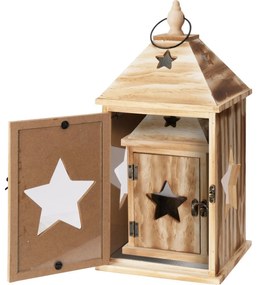 Set de felinare din lemn Star, 2 buc.