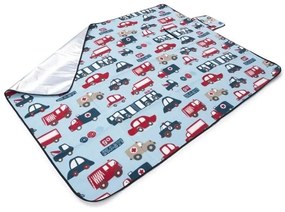 Pătură de picnic în albastru cu mașini Lăţime: 150 cm | Lungime: 200 cm