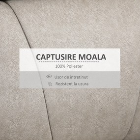 HOMCOM Fotoliu Reclinabil Manual, Confortabil, Tapitat, cu Suport pentru Picioare și Cadru din Oțel | Aosom Romania