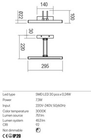 Aplică LED pentru tablouri IKON Redo 01-3468 LED/7,3W/230V 29,5 cm CRI 92 alb