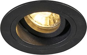 Spot încastrat inteligent negru rotund, incl. WiFi GU10 - Chuck