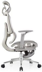 SYBERGO HUMAN PRO Scaun ergonomic, suport lombar, sezut translatie, cotiere 3D, suport picioare, Full Mesh, Gri