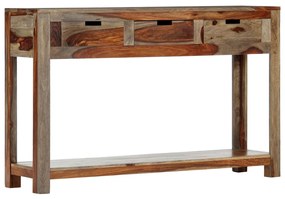 Masă consolă cu 3 sertare, 120x30x75 cm, lemn masiv de sheesham