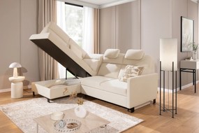 Colțar Loario L stânga cu braț îngust - țesătură crem Sand 03