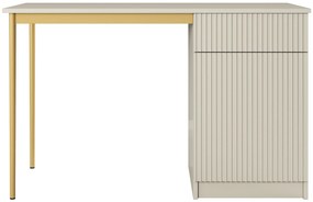 Birou Nicole 120 cm cu o ușă și sertar - casmir / picioare aurii