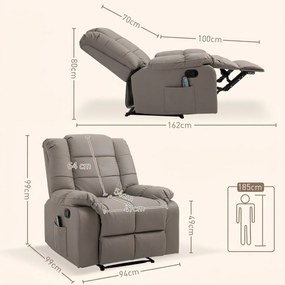 HOMCOM Fotoliu de Relaxare cu Masaj din Piele Artificiala | Aosom Romania