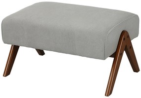 HOMCOM Taburet de Fotoliu cu Scaun Acolățat Picioare din Lemn pentru Sufragerie Dormitor 69x47x36 cm Gri | Aosom Romania