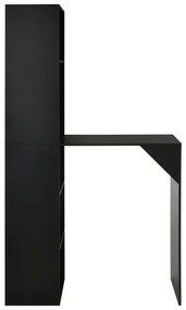 280228 vidaXL Masă de bar cu dulap, negru, 115 x 59 x 200 cm