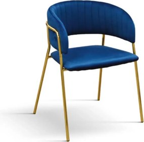 Set 2 scaune Milano, structura metalica aurie, catifea - STANDARD - AURIU - BORDO - CATIFEA