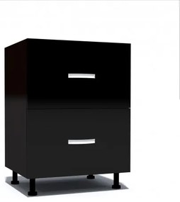 Corp inferior 60 cu 2 sertare metalice pentru greutate Zebra negru