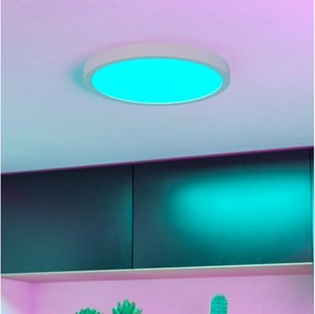 Eglo 901377 - Plafonieră LED RGBW dimabilă cu sticlă fumurie FUEVA-Z LED/14,3W/230V 27,8cm IP44 alb