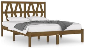3103996 vidaXL Cadru de pat, maro miere, 120x200 cm, lemn masiv de pin