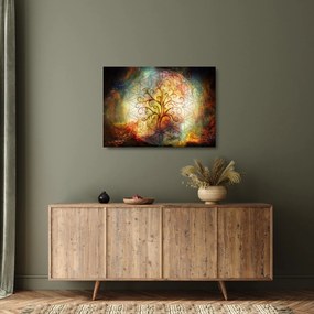 Tablou pe sticlă abstract cu copac (70x50 cm)