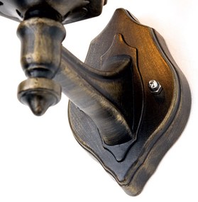 Aplica de perete exterior stil clasic IP43 Puchberg AL 11K/82570 schwarz-gold/rauch OR