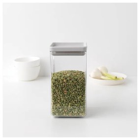 Borcan pentru depozitare Brabantia Tasty+ 1001157, 1,6 l, Transparent/ Gri deschis