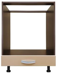 Corp pentru cuptor incorporabil cu sertar Zebra, wenge/cappuccino lucios, fara blat, 60 x 82 x 57 cm