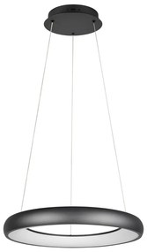 Lustră negru-mat LED cu intensitate reglabilă cu abajur din metal ø 62 cm Cardona – Trio