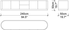 Unitate TV lemn masiv Giallo 240 cm