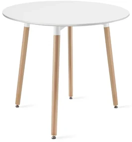 Set de sufragerie 1 + 4, masa KAMI 80x80 alb + scaun BALI MARK alb