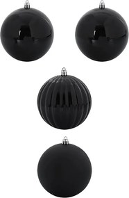 vidaXL Set de globuri de Crăciun XXL 4 pcs Negru Plastic