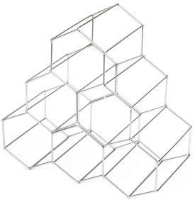 Suport metalic pentru sticle de vin Compactor, gri