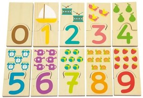 PUZZLE EDUCATIV INVATA CIFRELE DIN LEMN, 10 PIESE - ANDREU TOYS (ANT16241A)
