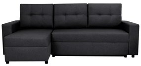 Canapea colțar universală SEVILLA antracit cu funcție de dormit și depozitare