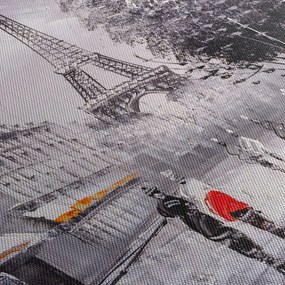Tablou - Pictură în ulei, Paris (cu ceas) (90x30 cm)