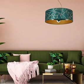 Lustră pe cablu ZIGGY 3xE27/60W/230V verde/aurie