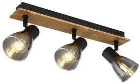 Plafoniera cu 3 spoturi directionabile design modern CLAUDE negru, maro