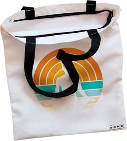 Sacosa de Panza pentru Cumparaturi, Geanta Tote, Yoga 14, Cu fermoar, 38x34.5 cm, Alba, BEKZ®