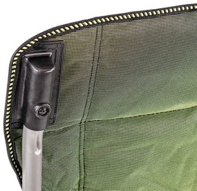 Scaun de pescuit Leziter Comfort Plus cu cotieră și suport pentru pahare verde