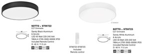 Plafoniera LED dimabila cu telecomanda SOTTO neagra