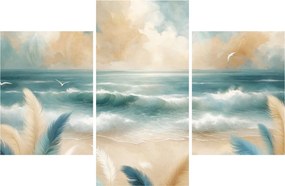 Tablou – Plajă pictată în culori delicate (90x60 cm)