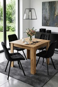 Scaun de dining SORIA VELVET cu picioare negre, neagra