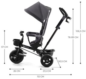Tricicletă pentru copii KINDERKRAFT AVEO gri