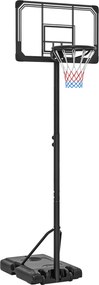 SPORTNOW Cos pentru baschet cu inaltime reglabila, 182-213 cm, Negru
