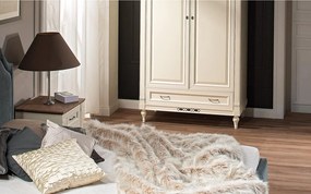 Dulap lemn masiv crem Provence -Natur, 123 × 64 × 210 cm