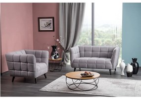 Canapea Castello Velvet, cu doua locuri, verde/negru