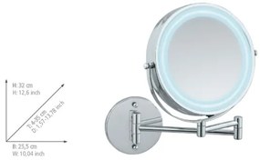 WENKO 3656530100 - Oglindă POWER-LOC, crom lucios, 25,5 x 32 cm
