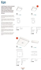 Plafonieră pentru baie EGO Redo 01-704 1xE27/52W/230V 18x18 cm IP44