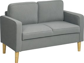 HOMCOM Canapea 2 locuri cu spațiu de depozitare și picioare solide din lemn, pentru living, dormitor, 117 x 63 x 79 cm, Gri deschis | Aosom Romania