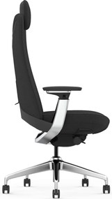 Scaun Ergonomic Premium cu Tetieră Reglabilă, Suport Lombar Ajustabil, Cotiere 3D, Mecanism Multifuncțional și Bază din Aluminiu, Negru