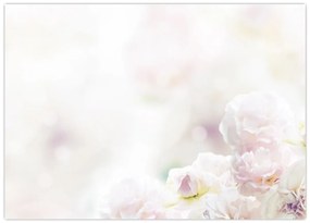 Tablou pe sticlă cu flori fragede (70x50 cm)